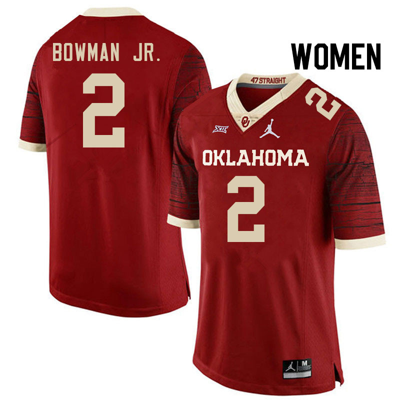 Women #2 Billy Bowman Jr. Oklahoma Sooners College Football Jerseys Stitched-Retro